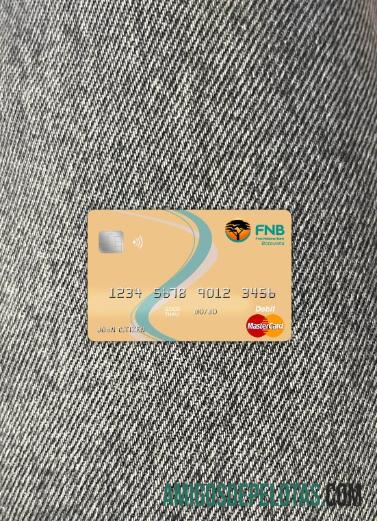 Botswana First National Bank Mastercard Photo Look Front exemplo real